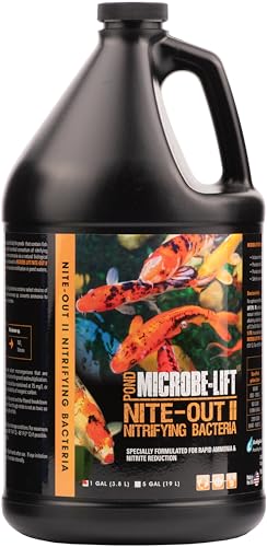 MICROBE-LIFT Nite-Out II Water Cleaner for Outdoor Ponds and Water Gardens, Rapid Ammonia and Nitrite Reduction (1 Gallon) - size: 1 Gallon