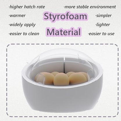 Egg Hatcher,Home Backyard Fun Hatch Kit, Real Eggs Incubation Science Test, Small Egg Incubator with Temperature Control, Easy Hatching Easter Day Eggs Quail Chick Turtle Parrot Reptile