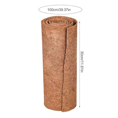 Natural Coco Coir Fiber Liner Roll, co-conut Fiber Pad Sheet, Hanging Basket Coco Liners, Coco Fiber Mat Reptile, Coco Fiber Replacement Liner for p-lanters Window Box Flower Basket Garden Decoration - size: 100x30 cm