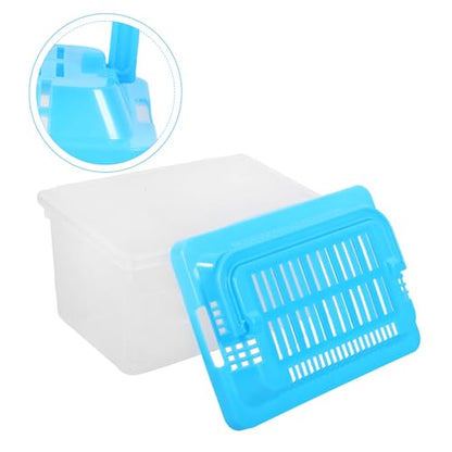 iplusmile Portable Transparent Turtle Feeding Box Compact Aquarium for and Reptiles Lightweight Habitat for Travel and for Turtles Snakes and Crabs - size: 13x9cm