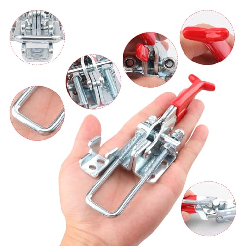 8 Pack U Bolt Self-Lock Large Toggle Latch, Heavy Duty GH-431 Toggle Latch Clamp, 2000Lbs Holding Capacity, Adjustable U-Bolt for Machine, Smoker Lid, Tire Carrier & More - size: 8 Pack GH-431