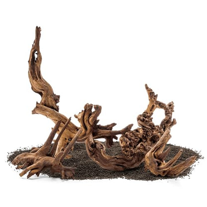 Natural Aquarium Driftwood for Fish Tanks, Terrarium, Reptile Habitats, Freshwater Aquatic Decor - Small to Large Pieces (Amazon Wood (Small) 4-8", 10 Pieces) - size: 10 Pieces