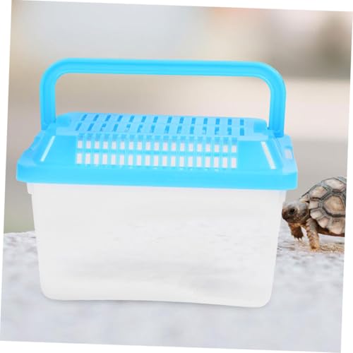 Yardwe Transparent Portable Aquarium Turtle Box for Hamsters and Reptiles Transport Container for Small Pets for Travel and Outdoor Adventures