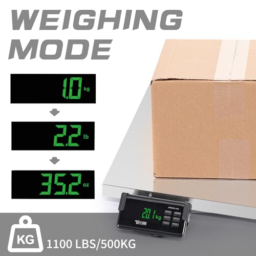 TUFFIOM 1100Lbs x 0.2Lbs Postal Digital Livestock Scale, Electronic Stainless Steel Platform Heavy Duty Vet Animal Scale,Dog Pig Goat Sheep Scale, Silvery - color: Silver