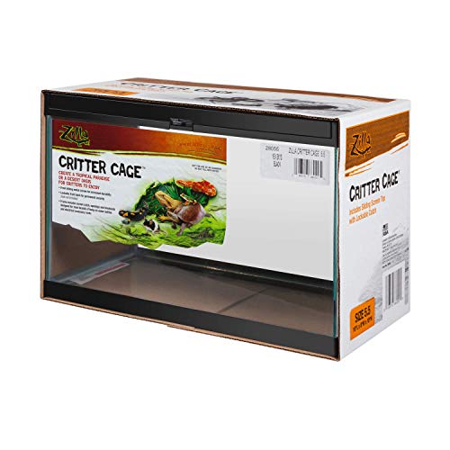 Zilla Critter Cage, Glass Terrarium for Reptiles and Small Animals, 5.5 gallons