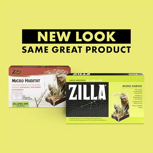 Zilla Micro Habitat Terrarium, Arboreal, with Locking Latch, for Isopods, Spiders, Insects, Large - size: Large, style: Arboreal