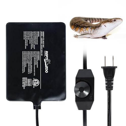 REPTI ZOO 6" X 8" Reptile Heat Pad Fast Heating Pad with Adjust Knob 8W Reptile Heat Mat for Turtles/Hermit Crabs/Bearded Dragons/Leopard Geckos/Snakes/Lizards, and Seed Germination - size: 6" X 8" with Adjust Knob