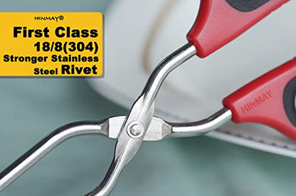 HINMAY Stainless Steel Scissor Tongs 11" Grilling Tongs, Set of 2 - size: 11-Inch
