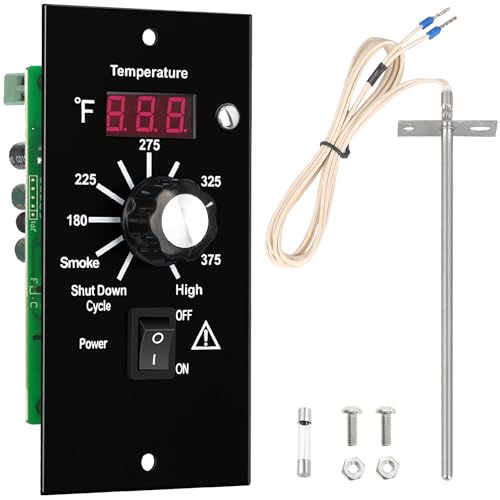 Control Panel Replacement for Traeger BAC236 Controller Digital Elite Thermostat BAC365 Wood Pellet Smoker with 7" RTD Temperature Probe Sensor BAC194 Grill Accessories - color: Black