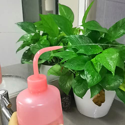 Valchoose 250ml Pink Squeeze Wash Bottles, Angled Nozzle Container,2 Pack | Flexible LDPE Build, Leak-Resistant Reusable Design, Controlled Liquid Flow, Awesome for Watering Plants and Washing Lab Ware - color: Pink, size: 2x250ml