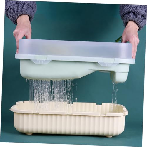 Abaodam Turtle Tank with Basking Platform Dual Use Turtle Habitat Escape-Proof Design with Drainage System