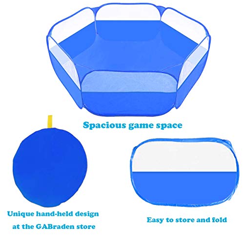 Small Animals Tent,Reptiles Cage,Breathable Transparent Pet Playpen Pop Open Outdoor/Indoor Exercise Fence,Portable Yard Fence (Upgrade Blue) - color: Upgrade Blue
