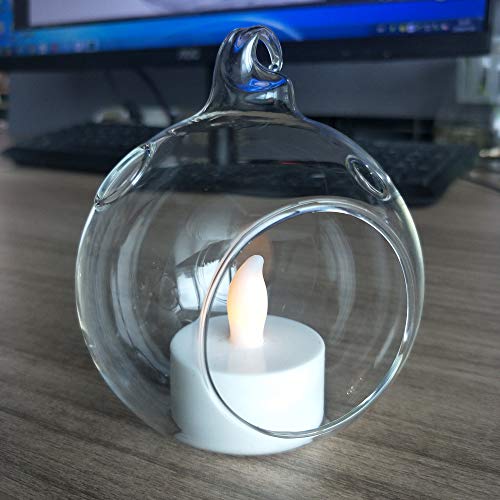 Wedding Hanging Glass Orbs, 18 Pcs Glass Tea Light Terrarium, Hanging Glass Globes, Globe Terrarium, Tea Light Holders, Wedding Decor Indoor Outdoor - size: 18