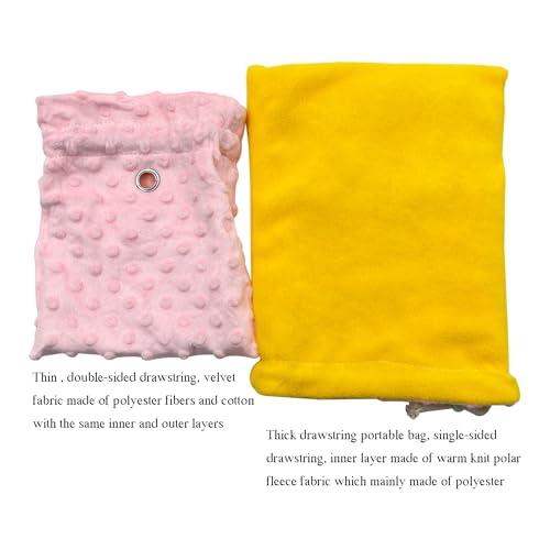 3 Pack Sugar Glider Tote Plush Sleeping Pouches and Anti Bite Calming Mitten, Warm Sleeping Bag Portable Drawstring Bonding Pouch Soothing Glove for Small Pets (Pink) - color: Pink
