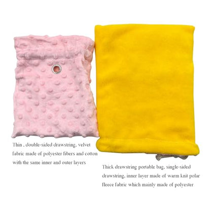 3 Pack Sugar Glider Tote Plush Sleeping Pouches and Anti Bite Calming Mitten, Warm Sleeping Bag Portable Drawstring Bonding Pouch Soothing Glove for Small Pets (Pink) - color: Pink