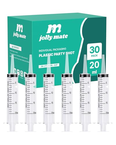30 Pack 20ml Oral Syringes for Liquid without Needle Individually Wrapped | with cap, clear scale, non-slip bottom for pet feeding, liquid dispensing, scientific labs, plant cultivation and crafts - style: 20ml