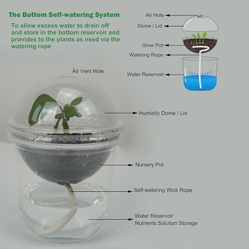 ORIMERC 4 inch Nursery Pots with Drainage, Garden Pots for Seeds, Seedling Pots for Plants, Self Watering Small Plant Pots, Plastic Seed Starter Planting Pots for Vegetable Fruit Flower (60 Set) - size: 60 Pack