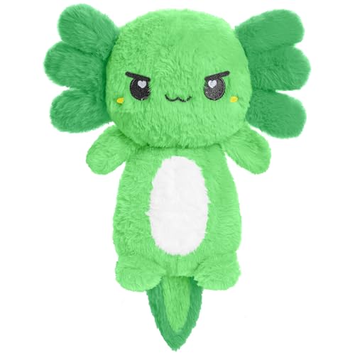 Green Axolotl Microwavable 1.5 lbs Unscented Heating Pad for Women and Kids- Cute Soft Cozy Pillow Plush Heatable Warm Stuffed Animals - Kawaii Hot and Cold Plushie - Axolotl Gifts for Girls and Boys - style: Green Axolotl
