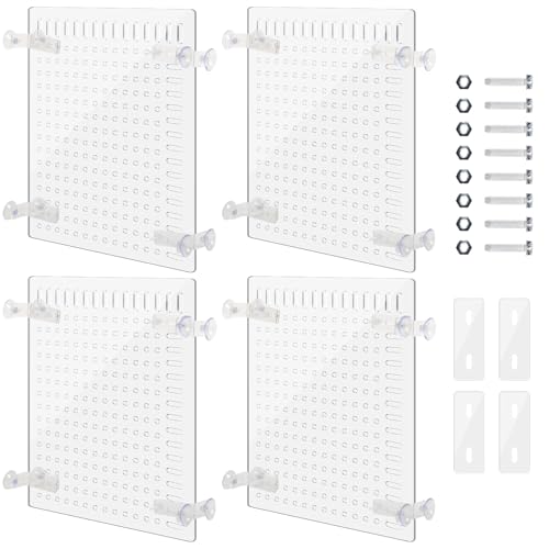 Nuanchu 4 Set Acrylic Fish Tank Divider 11.4 x 9.75'' Aquarium Divider Kit Splicable Flexibly Aquarium Divider with Suction Cups Accessories Splicing Board for 30/40/50/65/75/90/125/150 Gallon Tank - size: 11.4 x 9.75''