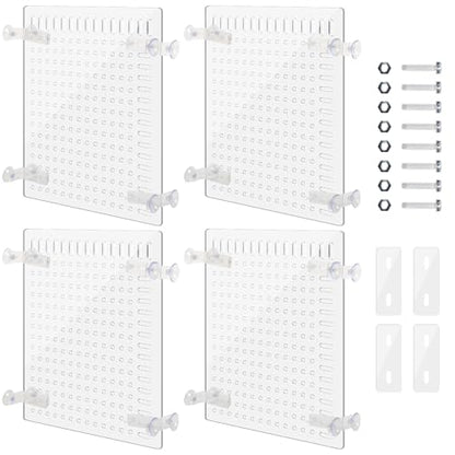 Nuanchu 4 Set Acrylic Fish Tank Divider 11.4 x 9.75'' Aquarium Divider Kit Splicable Flexibly Aquarium Divider with Suction Cups Accessories Splicing Board for 30/40/50/65/75/90/125/150 Gallon Tank - size: 11.4 x 9.75''