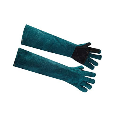 AOWPFVV Animal Handling Gloves Bite Proof for Dogs,Cats, 23.6in Large | Falconry,Birds,Snake,Reptile,Vets, Groomers & Animal Control - color: Dark Green +Black Padding Size Large 23.6in
