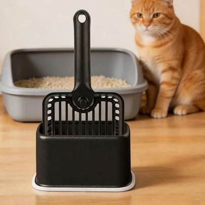 [2026 Version XXL Large Pooper Scooper, Heavy Duty Cat Litter Scooper with Holder Cat Scooper for Litter Box Kitty Litter Scoop,Perfect for Cat Litter Box Cleaning - color: XXL-Black