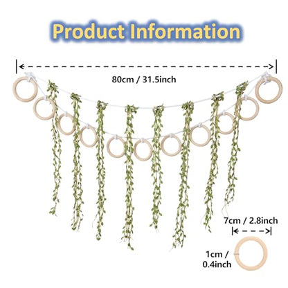 Handcrafted Reptile Climbing Vines - Natural Jungle Rope with 11 Wooden Rings - Versatile Habitat Enrichment Toy for Ball Pythons, Corn Snakes, Chameleons, and Arboreal Amphibians