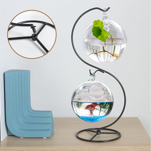 YY YEARCHY Ornament Display Stand Holder Home Wedding Decoration Rack for Hanging Glass Globe Air Plant Flower Pot Stand Iron Pot Hook Stand Terrarium Witch Ball (1, 13.4"*4.9") | Home Wedding Decoration Rack for Hanging Glass Globe Air Plant Flower Pot T