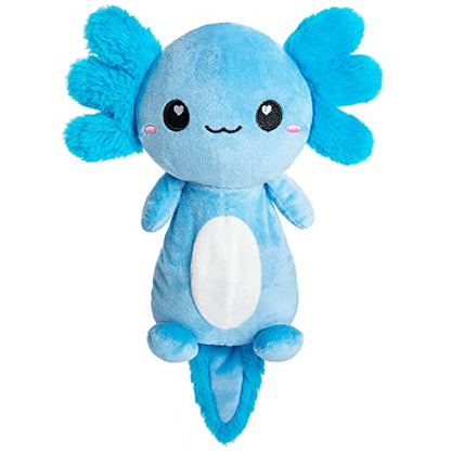 Axolotl Microwavable Unscented Heating Pad for Women and Kids- Cute Soft Cozy Pillow Plush Heatable Warm Stuffed Animals - Kawaii Hot and Cold Plushie Food Toy - Axolotl Gifts for Girls and Boys - style: Blue Axolotl