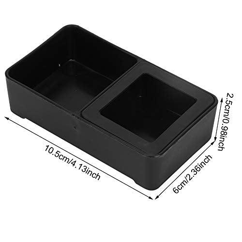 10pcs Reptile Feeder, Mini Double Dish Mealworm Feeder Black Reptile Food and Water Bowl Shelter Hide Bath Toy for Tortoise Gecko Lizard