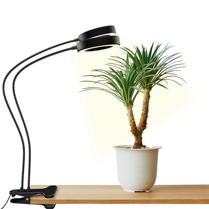 OSANI LED Grow Light 24" Gooseneck Long Arm Grow Lights for Indoor Plants, 48" Wide Coverage, 6000K Full Spectrum with Red Blue LEDs, 10-Level Dimmable, Auto Timer, USB & Adapter, Plant Light Indoor