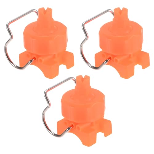 M METERXITY 3-Pack Flat Fan Spray Tips, 2.8mm Pore Plastic Spray Nozzle with Clip Adjustable Atomization Nozzle for 3/4" Hose, 0.48 Cubic Meters Per Hour [Orange, 65 Degree] - size: 2.8mm x 3/4"