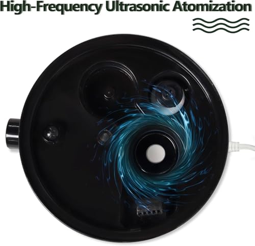 4L Reptile Humidifier Fogger with Extended Hose - Adjustable & Quiet Fogger | Mister for Chameleon, Bearded Dragon, Amphibians - Large Capacity(Black) - color: Black