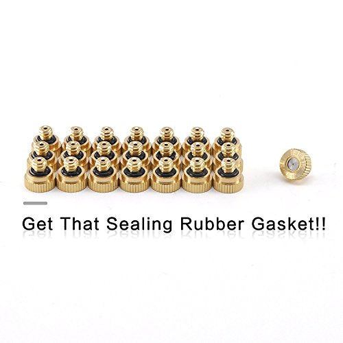 Brass Misting Nozzles for Outdoor Cooling System 22 pcs,0.012" Orifice (0.3 mm) 10/24 UNC by Aootech