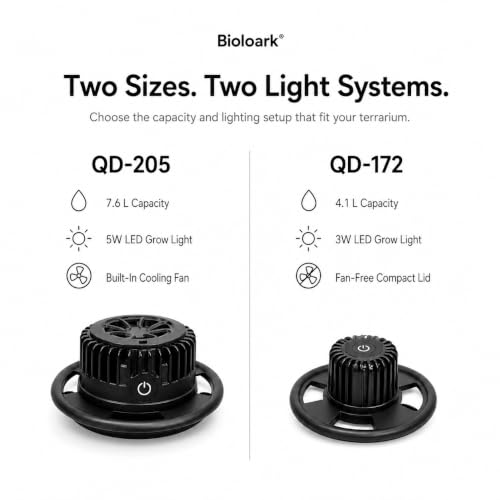 Bioloark QD-205 Large Penguin-Inspired Glass Terrarium with LED Grow Light, 8.5" x 10.2", 7.6L Bio Bottle Moss Terrarium for Plant Display, Ferns, and Miniature Landscapes - color: QD-205 (8.6 "X10.3")