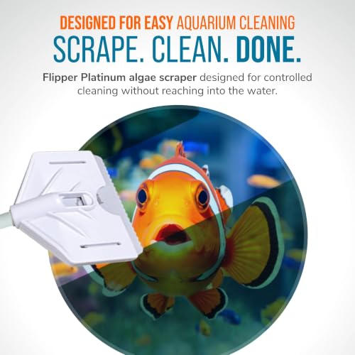 FL!PPER Platinum Aquarium Hand Scraper for Glass and Acrylic Tanks - 18" - size: 1 Count (Pack of 1)