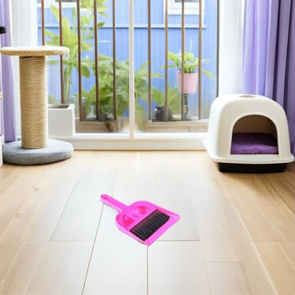 Mini Broom and Dustpan Set for Small Pet Cage Cleaning, 10pcs Pastel Pink and Blue Animal Bedding Scooper Tools for Hamsters, Chinchillas, Hedgehogs, Reptiles, and Rabbits