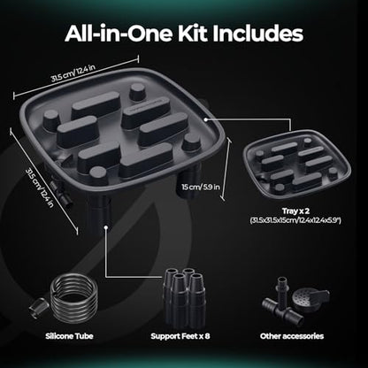 MARS HYDRO Drainage Trays 2-Pack Pot with Drainage Pipe for Grow Tent | Plant Trays Can Be Used As An Alternative Or To Extend The Mars Hydro Auto Drainage System for Indoor Growing - size: 2PC