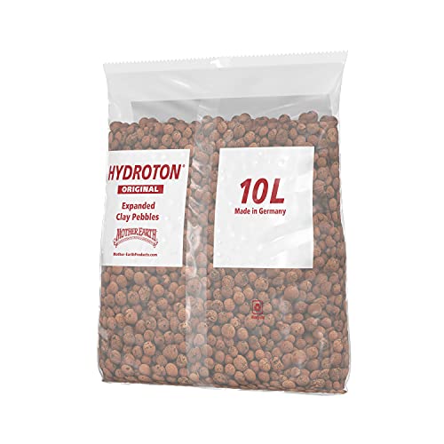 Hydroton Original Clay Pebbles - 10 Liter | Lightweight Expanded Clay Aggregate Made in Germany - size: 10 Liter
