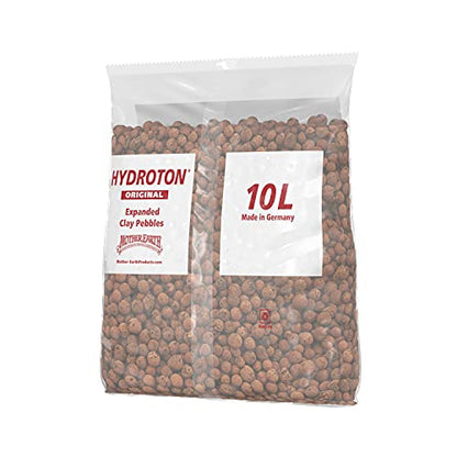 Hydroton Original Clay Pebbles - 10 Liter | Lightweight Expanded Clay Aggregate Made in Germany - size: 10 Liter