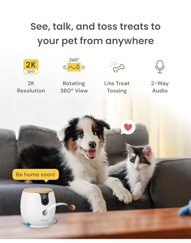 Furbo Mini 360° Pet Camera [No Monthly Fee] | Clear 2K QHD Video, 360° Rotating View, Barking/Meowing Alerts, 2-Way Audio, Color Night Vision, Pet Monitoring, No AI Alerts - style: Mini 360° Camera