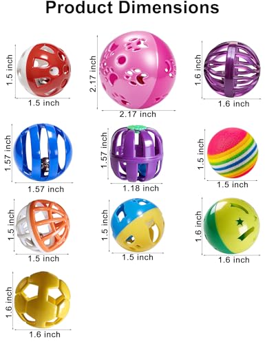 10-Pack Bearded Dragon Toy Balls, Non-Toxic, Bell Enrichment | BPA-free, Smooth Edges, Substrate Compatibility