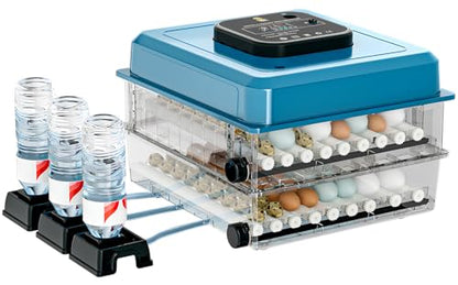 Incubators for Hatching Eggs, 136 Eggs Incubator Digital Poultry Hatcher with Auto Egg Turning, Temp & Humidity Display, 5 Modes, Day Counter & Egg Candler for Chicken/Duck/Goose/Quail