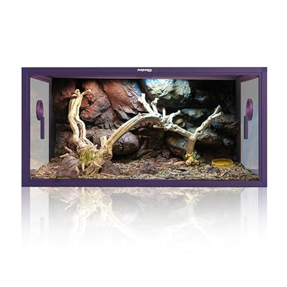 Stackable 50 Gallon Reptile Enclosure for Gecko, Juvenile Reptile | Optimal Ventilation & Light Penetration by Rust Proof Mesh Top, Easy Assembly within 6 Steps with Clear Instruction - color: Royal Purple, size: 50 Gallon