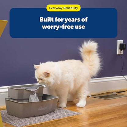 PetSafe Drinkwell Multi-Tier Pet Fountain, Cats & Dogs, Large | 100 oz Capacity, 2 Drinking Heights, Great for Senior/Arthritic Pets, Top-Rack Dishwasher Safe - size: 100oz Capacity