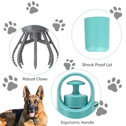 Dog Pooper Scooper, Portable No Touch Poop Scooper for Small Medium Large Dogs, Dog Waste Pick-up Cleaner with 15PCS Bag Attachment and Leak-Proof Waste Storage Container