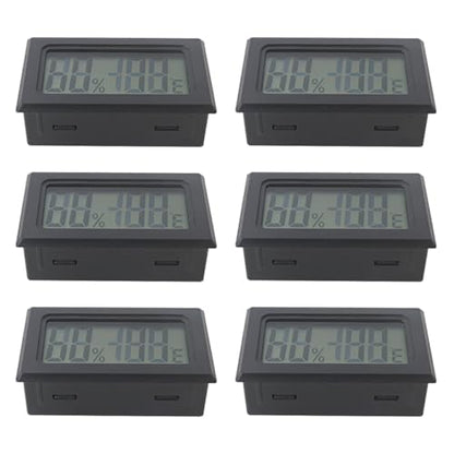 Pack of 6 Mini Small Digital Hygrometer Thermometer Indoor Temperature and Humidity Meter Gauge with Temp Humidity Sensor Monitor Fahrenheit,Universal Use for Jars,Home,Room