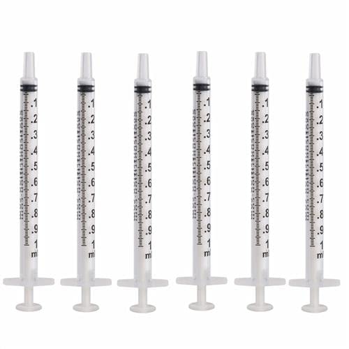 Wonder O-ring Syringe - 1 ml Slip-Tip Syringe - Silicone Sterile Silicone O-ring Syringes for Handfeeding Animals, Administering Supplements, Measuring Liquids and More (6 pack) - size: 6 pack