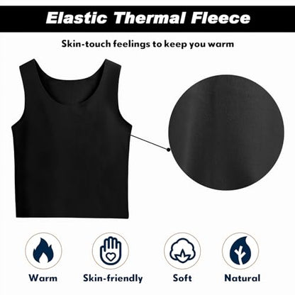 Toulite 4 Pcs Thermal Tank Tops Women Underwear Tops Sleeveless Undershirt for Women Cotton Camisole Warm Base Layer - color: Black, size: Medium