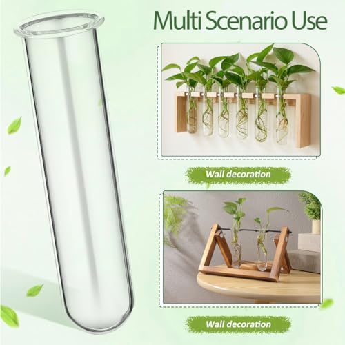 5PCS Glass Tubes for Plants, Propagation Tubes for Plants | Glass Test Pipe Vase for Scientific Experiments, Desktop Party Home Office Decor, Flowers Desktop, Indoor Hydroponic Station